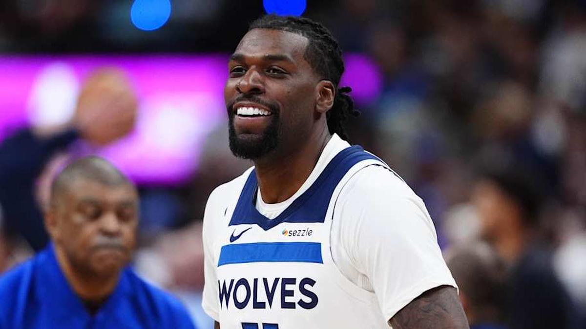  Apr 20, 2026; Denver, Colorado, USA; Minnesota Timberwolves center Naz Reid (11) reacts before the game against the Denver Nuggets during game two of the first round of the 2026 NBA Playoffs at Ball Arena. | Ron Chenoy-Imagn Images 