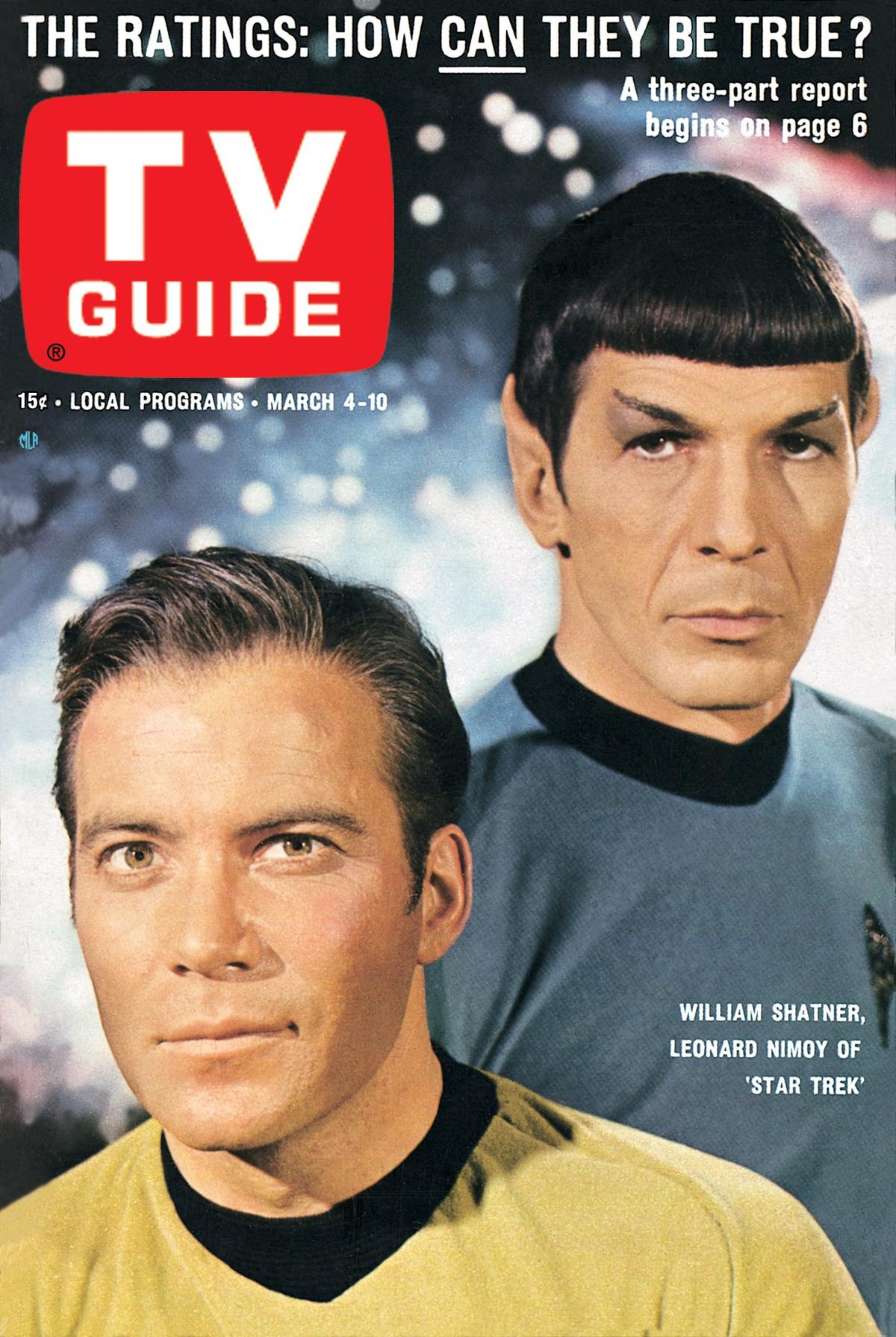 STAR TREK, from left: William Shatner, Leonard Nimoy, TV GUIDE cover, March 4-10, 1967.Sheedy-Long. TV Guide/courtesy Everett Collection