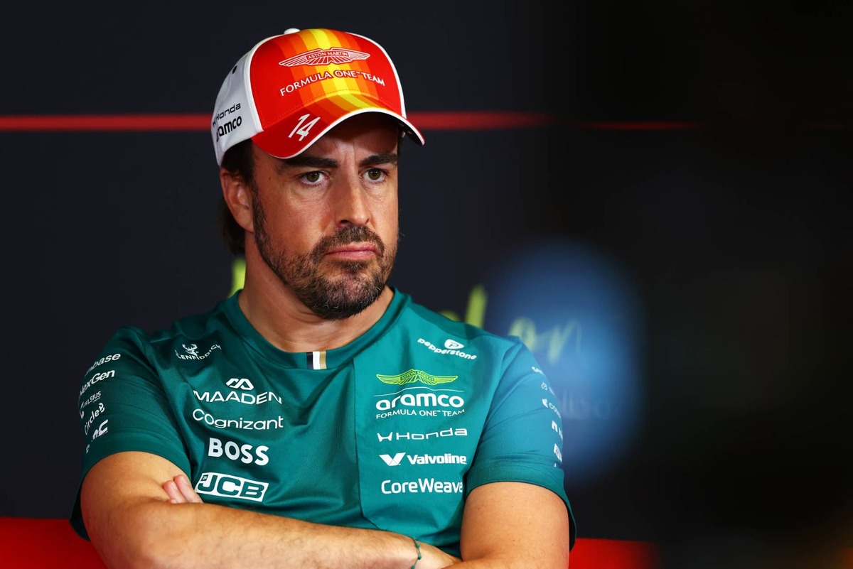  Fernando Alonso in the Drivers Press Conference during the 2026 F1 Barcelona-Catalunya Grand Prix previews. Photo by Bryn Lennon/Getty Images