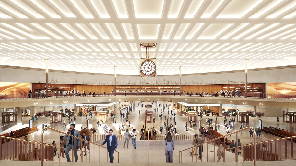 A rendering of the concourse level at the new Penn Station.. A rendering of the concourse level at the new Penn Station.