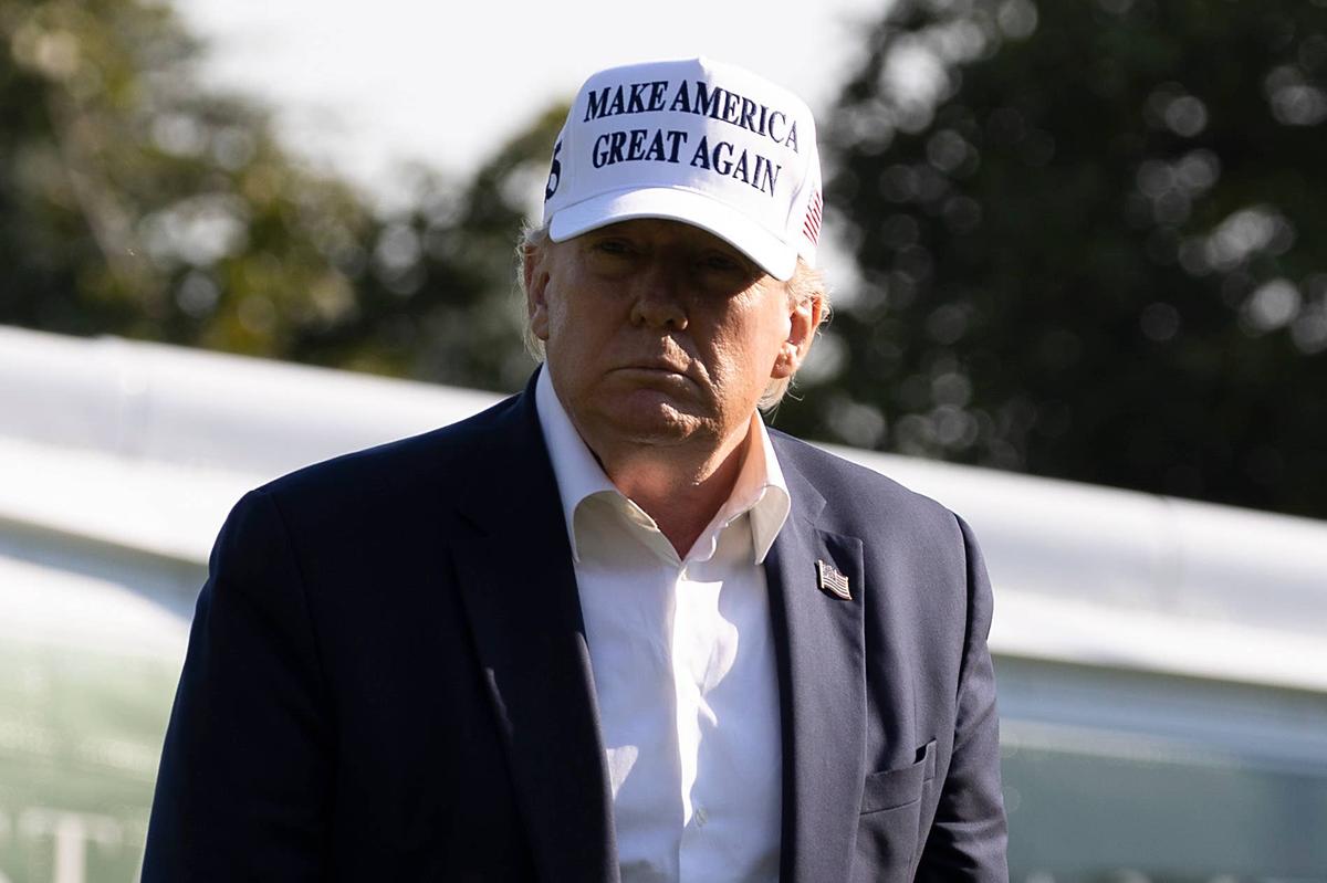  President Trump sounded off. (Photo by Tasos Katopodis/Getty Images) 