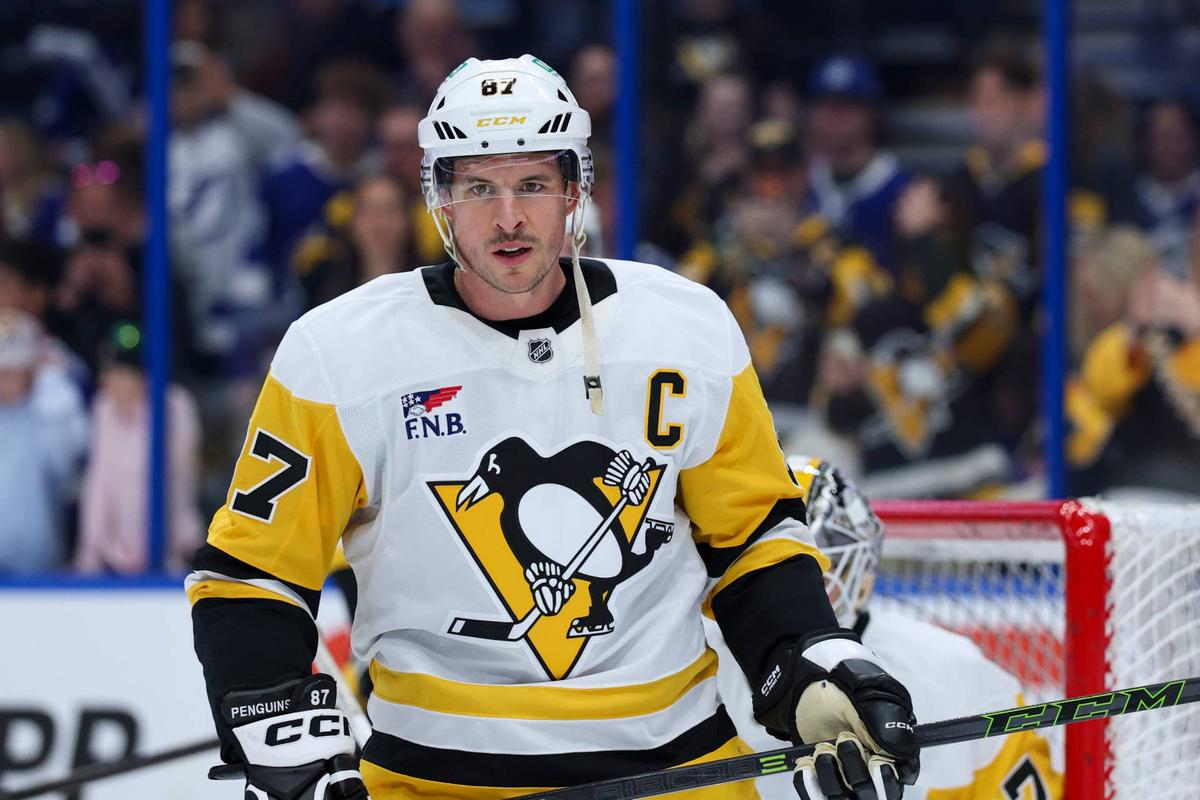  Pittsburgh Penguins center Sidney Crosby (87) warms up at Benchmark International Arena. Nathan Ray Seebeck-Imagn Images