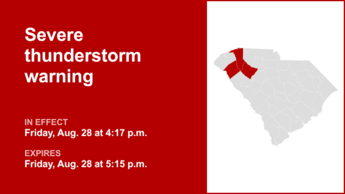 UPDATE: Damaging winds and penny-sized hail forecast with thunderstorms in Upstate SC Friday 