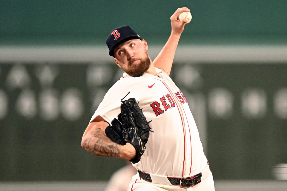  Boston Red Sox starting pitcher Garrett Crochet against the New York Yankees. © Brian Fluharty-Imagn Images