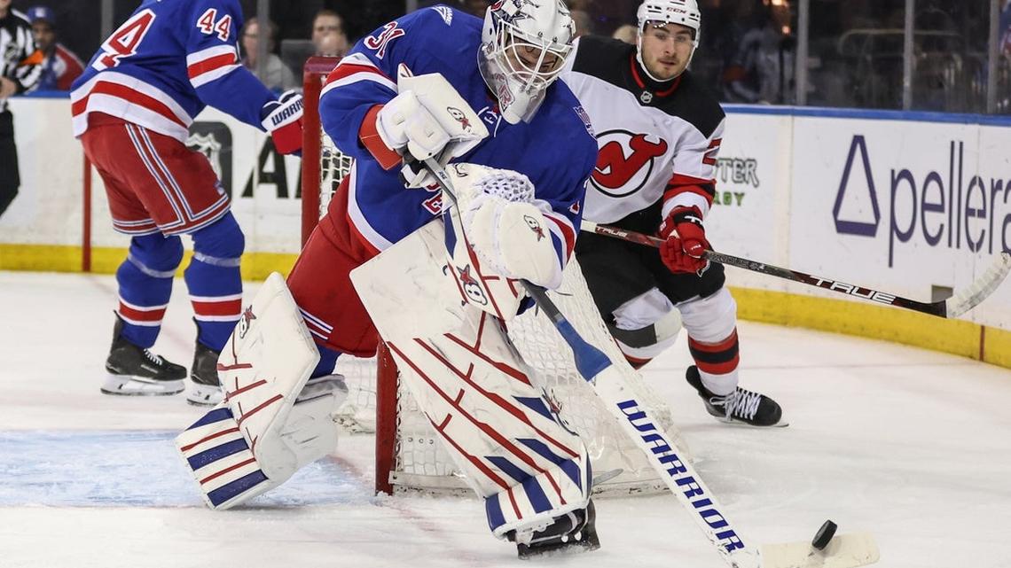 Igor Shesterkin, Rangers avoid season sweep vs. rival Devils 