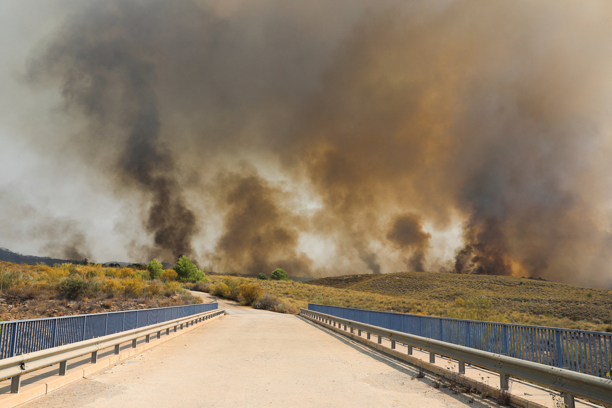 A wildfire burns in Los Gallardos, Almeria, Spain, July 10, 2026. REUTERS/Loyola Perez de Villegas Muniz