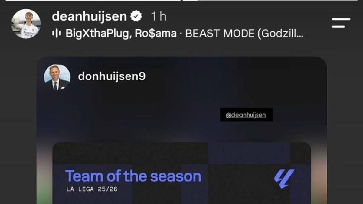 Huijsen responded to the announcement with his own post. | Dean Huijsen, Instagram 