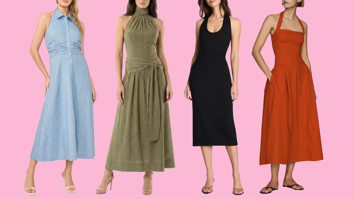 17 Flattering Halter Neck Dresses for Late Summer Weddings 