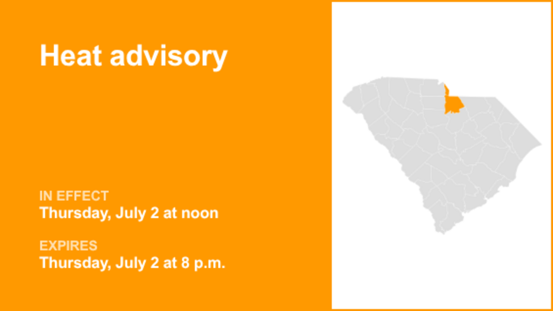 Heat advisory for Northern Lancaster and Southern Lancaster until Thursday evening 
