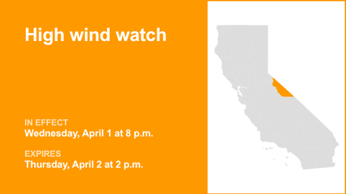 UPDATE: High wind watch for Mono County for Wednesday and Thursday, says the NWS 