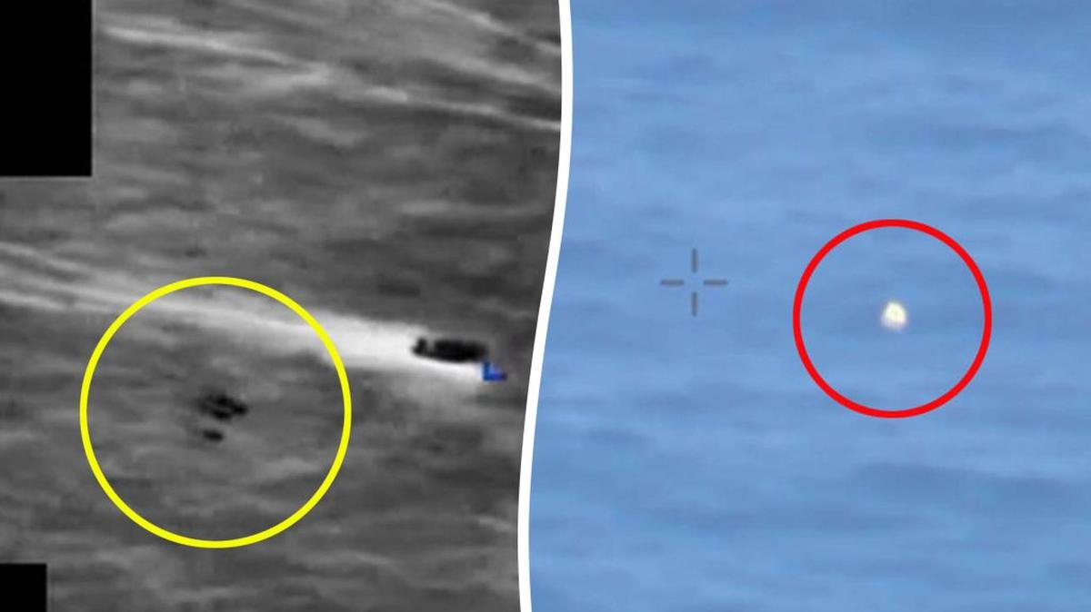 Two of the objects seen in the new recently released UFO files. (US DOW via SWNS). 