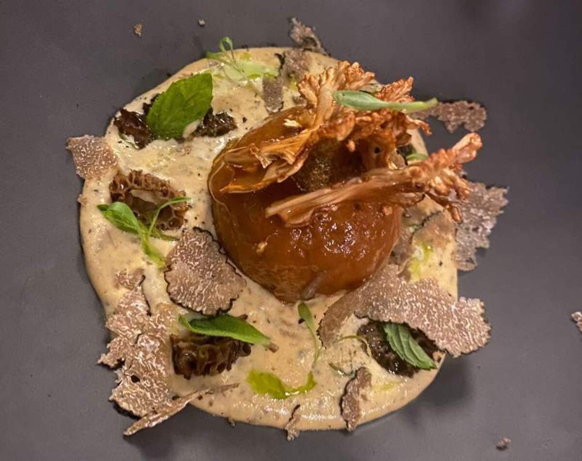  Chef Carlos Gaytan’s innovative mushroom dish beautifully balances earthy elements with vibrant Mexican flavors. Photo credit: Cristine Struble 