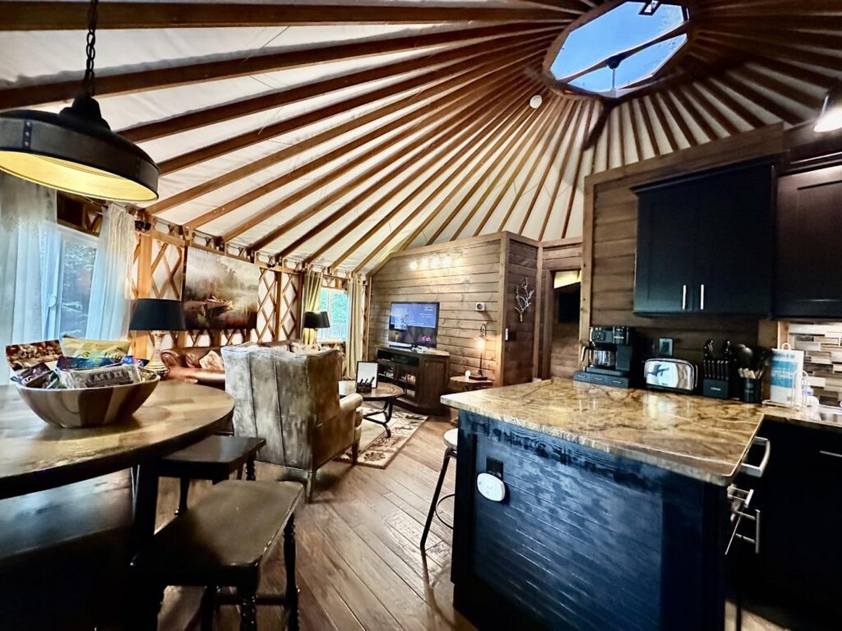  The luxury yurts sleep four in two bedrooms. Photo credit: Cathy Bennett Kopf 
