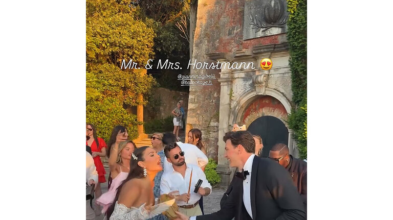 LIB's Giannina Gibelli Glitters in Crystal Dress at Wedding Reception 