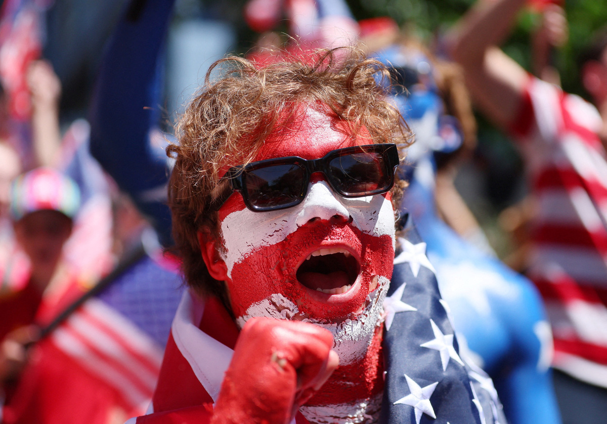 Soccer Football - FIFA World Cup 2026 - Round of 16 - United States v Belgium - Fans gather in Seattle - Seattle, Washington, U.S. - July 6, 2026 United States fans gather before the match in Seattle IMAGN IMAGES via Reuters/Kevin Ng