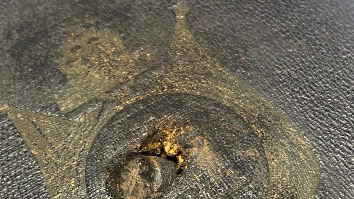 Bible that saved soldier's life by blocking Germarn bullet for sale