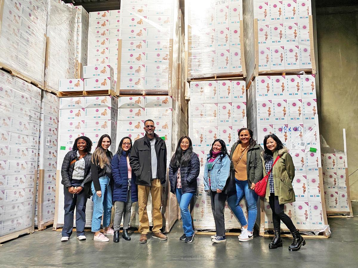 Volunteers serve at the Help a Mother Out warehouse, where they store more than 9 million diapersLisa Truong