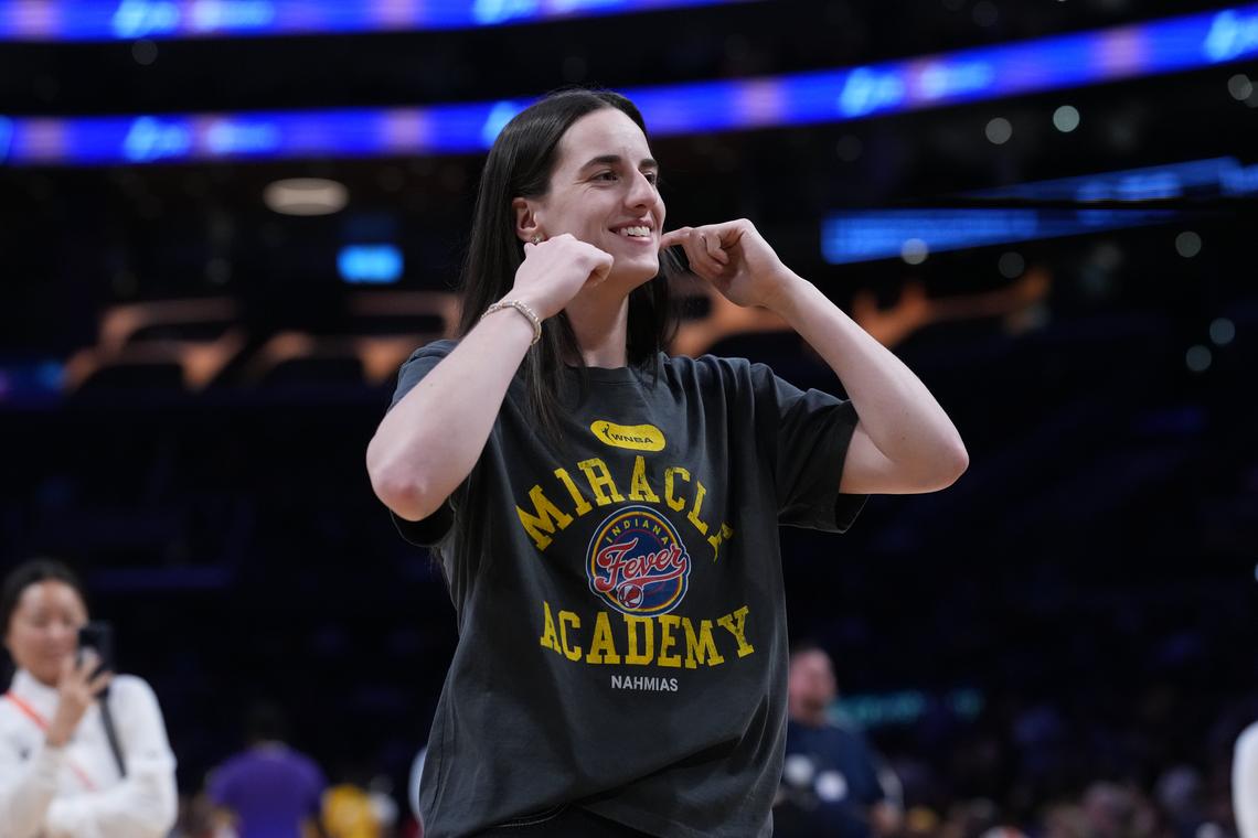  Indiana Fever guard Caitlin Clark interacts with fans Kirby Lee-Imagn Images
