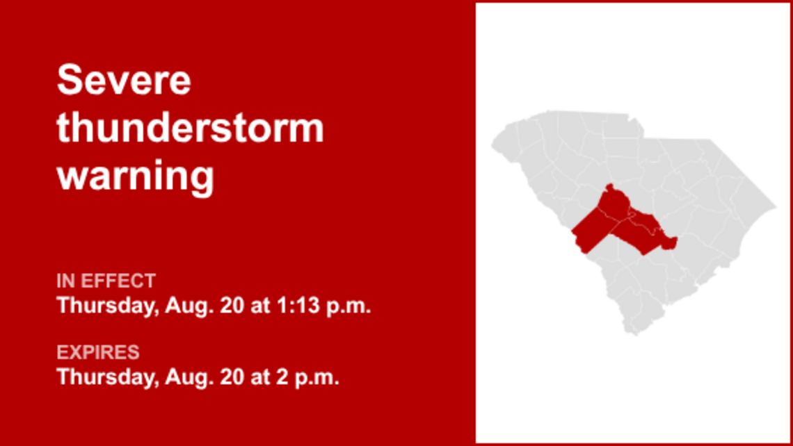 UPDATE: Severe thunderstorm warning predicted to expire at 3:15 p.m. 