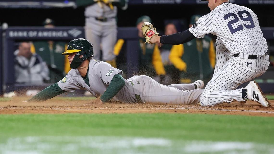 Brent Rooker's sac fly in 9th lifts Athletics past Yankees 