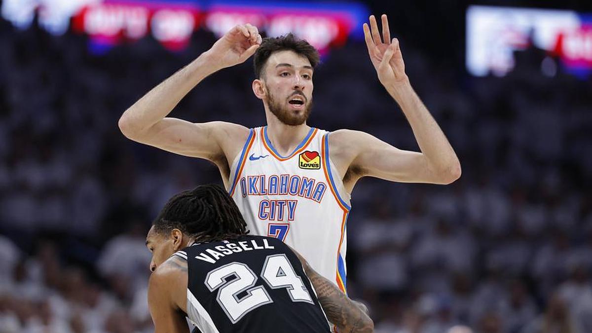  Chet Holmgren was an All-NBA performer in 2025–26 after helping the Thunder to a championship last season, but he struggled mightily against the Spurs. | Alonzo Adams-Imagn Images 