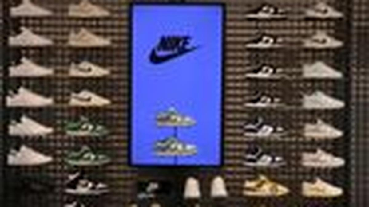 Nike sneakers are seen on display at a store in Westfield Stratford City, London, Britain, July 30. REUTERS/Mina Kim/File Photo
