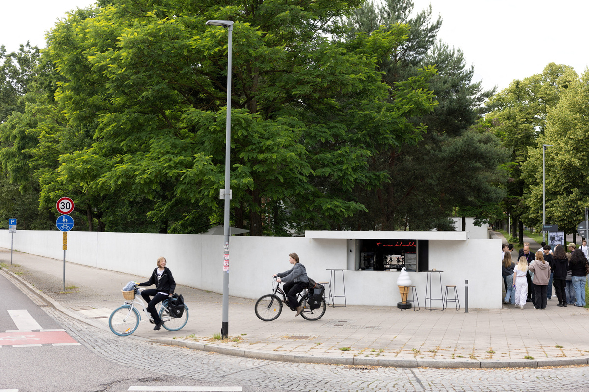 The Kiosk (Trinkhalle) at the Masters' Houses, designed by Bauhaus director Ludwig Mies van der Rohe and constructed in 1932, his only realised building in Dessau, demolished around 1970 and reconstructed between 2010 and 2014 by Bruno Fioretti Marquez as part of the Bauhaus Dessau UNESCO World Heritage Site, in Dessau, Germany, June 17, 2026. REUTERS/Axel Schmidt
