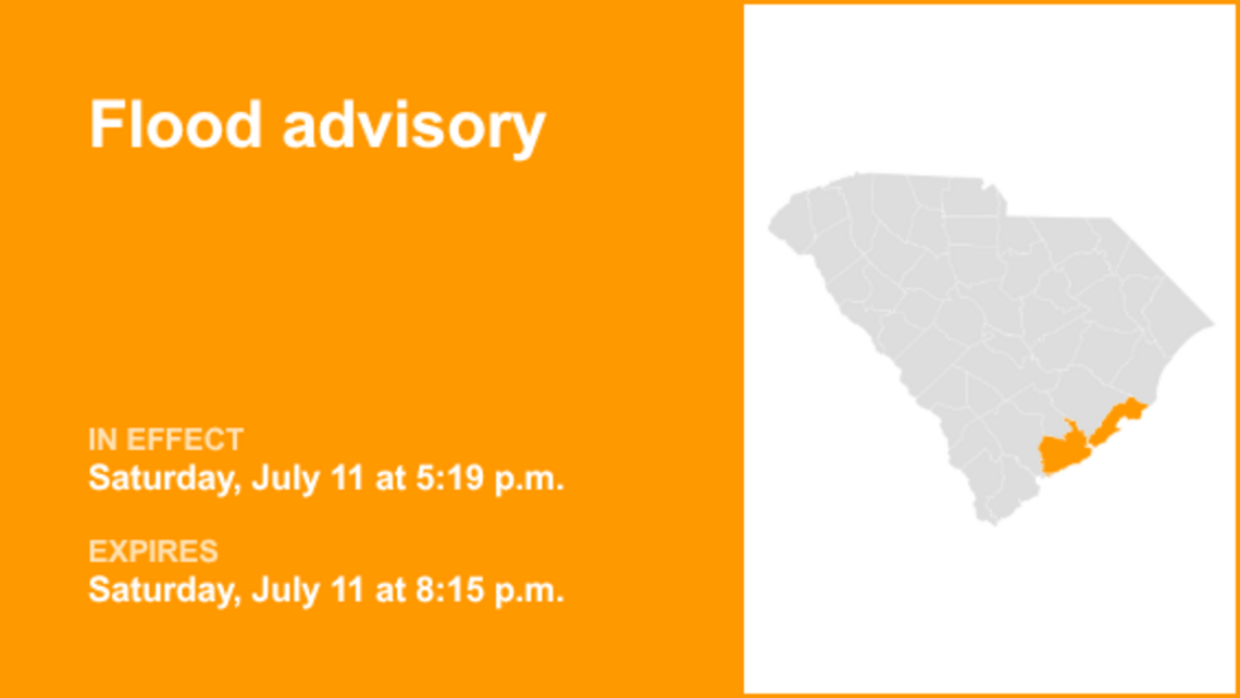 Flood advisory in place for Charleston County Saturday evening, says the NWS 