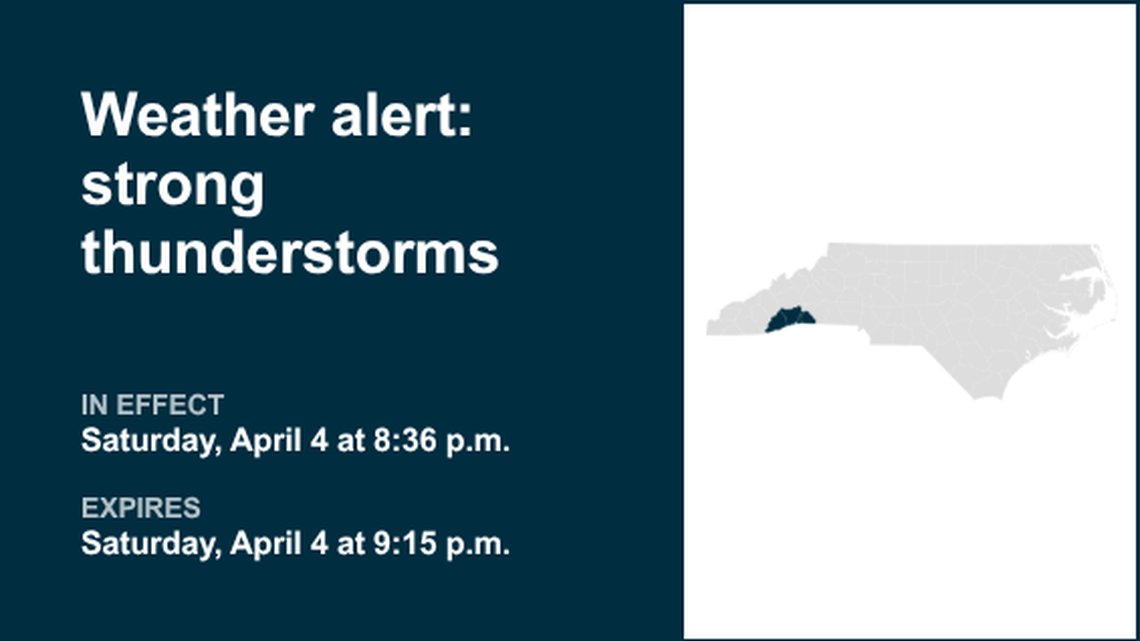 UPDATE: Weather alert for Western North Carolina Saturday night, says the NWS 