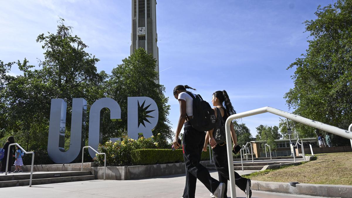Students walk across UC Riverside on Friday, April 3, 2026. Critics have accused researchers of being “negligent” in the lab animals’ deaths. (Photo by Anjali Sharif-Paul, The Sun/SCNG)