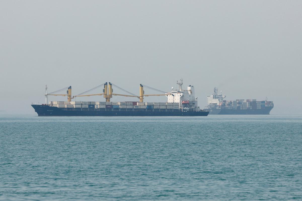 Vessels in the Strait of Hormuz, Iran, May 22, 2026. Majid Asgaripour/WANA (West Asia News Agency) via REUTERS