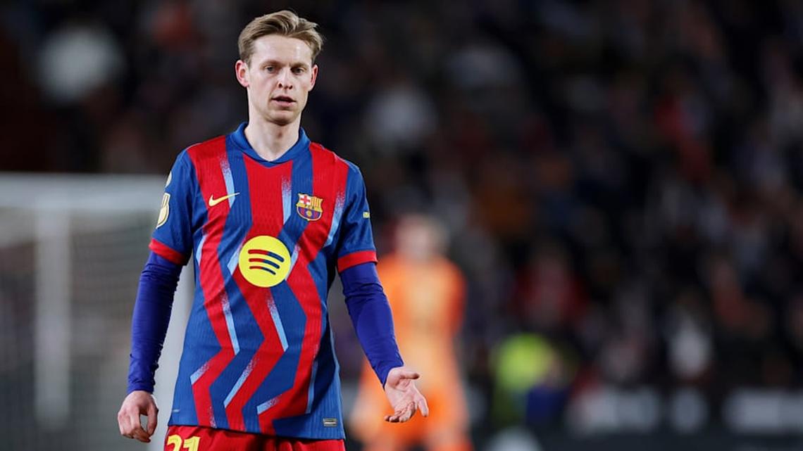  Frenkie de Jong has been linked with an exit from Barcelona. | Maria Gracia Jimenez/Soccrates/Getty Images 