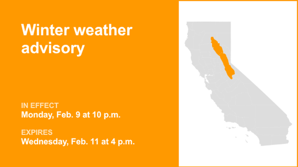 The NWS issues winter weather advisory until early Wednesday evening 