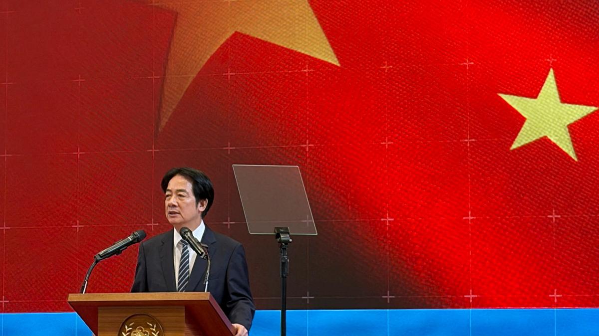 FILE PHOTO: Taiwan President Lai Ching-te speaks at a press conference on defence spending in Taipei, Taiwan November 26, 2025. REUTERS/Yimou Lee/File Photo