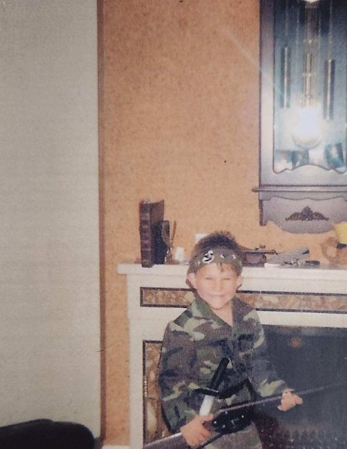  Travis Veillon, age 6, dressed as a soldier for Halloween in 1993. (Photo courtesy of the author) 