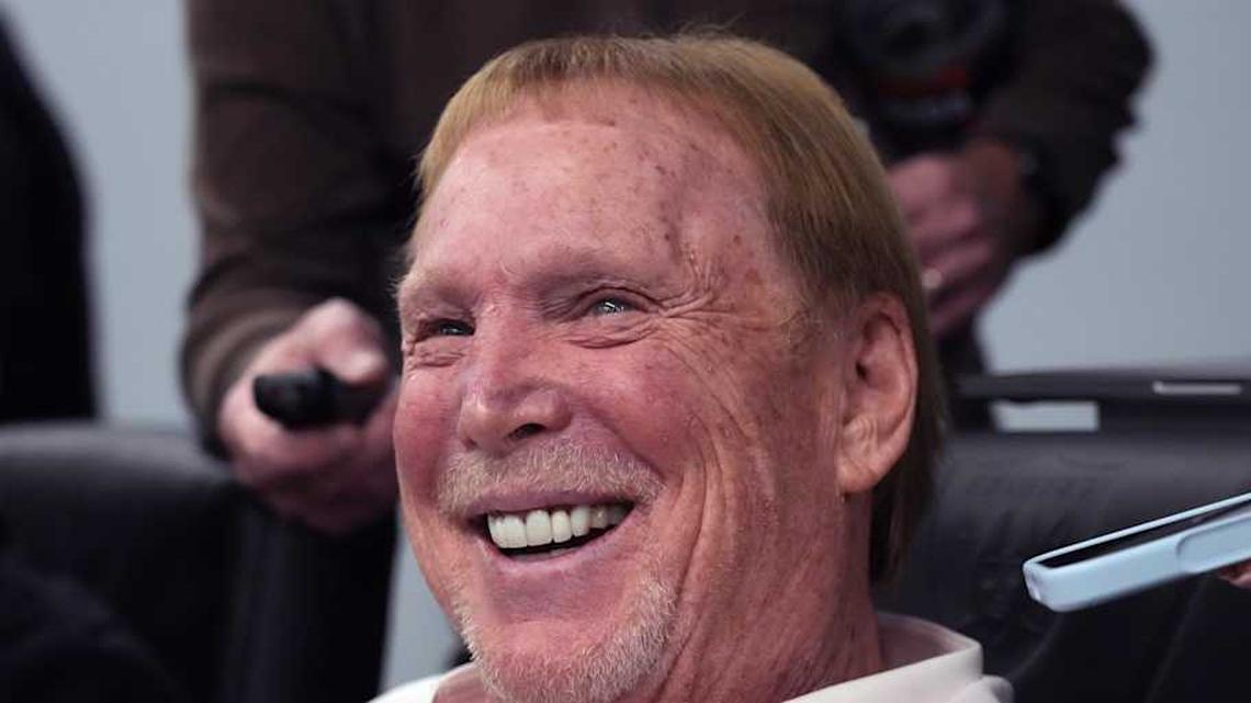  Feb 10, 2026; Henderson, NV, USA; Las Vegas Raiders owner Mark Davis at a press conference at Intermountain Health Performance Center. Mandatory Credit: Kirby Lee-Imagn Images | Kirby Lee-Imagn Images 