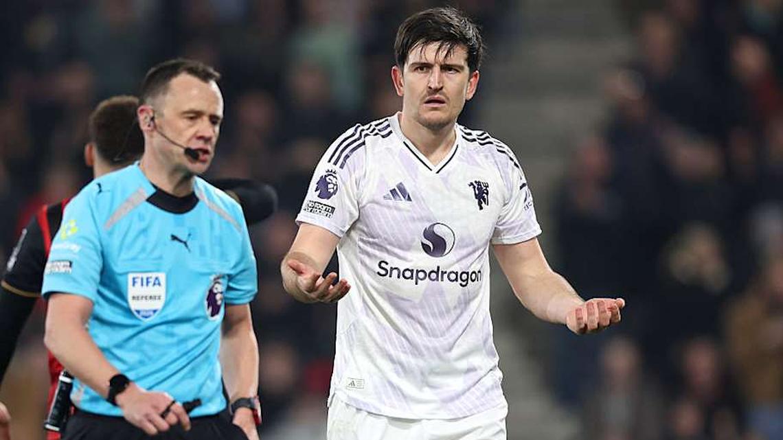  Harry Maguire was sent off in his last Man Utd appearance. | Rob Newell/CameraSport/Getty Images 