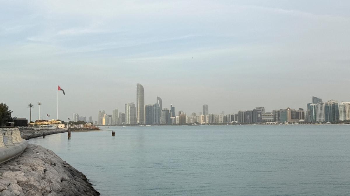 FILE PHOTO: The skyline of Abu Dhabi, where Russian, U.S. and Ukrainian military officials are expected to hold talks, in Abu Dhabi, United Arab Emirates, January 23, 2026. Picture taken with a mobile phone. REUTERS/Abdelhadi Ramahi/File Photo