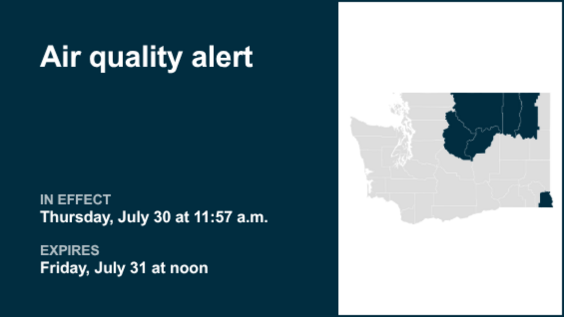 Air quality alert for Eastern Washington Friday 