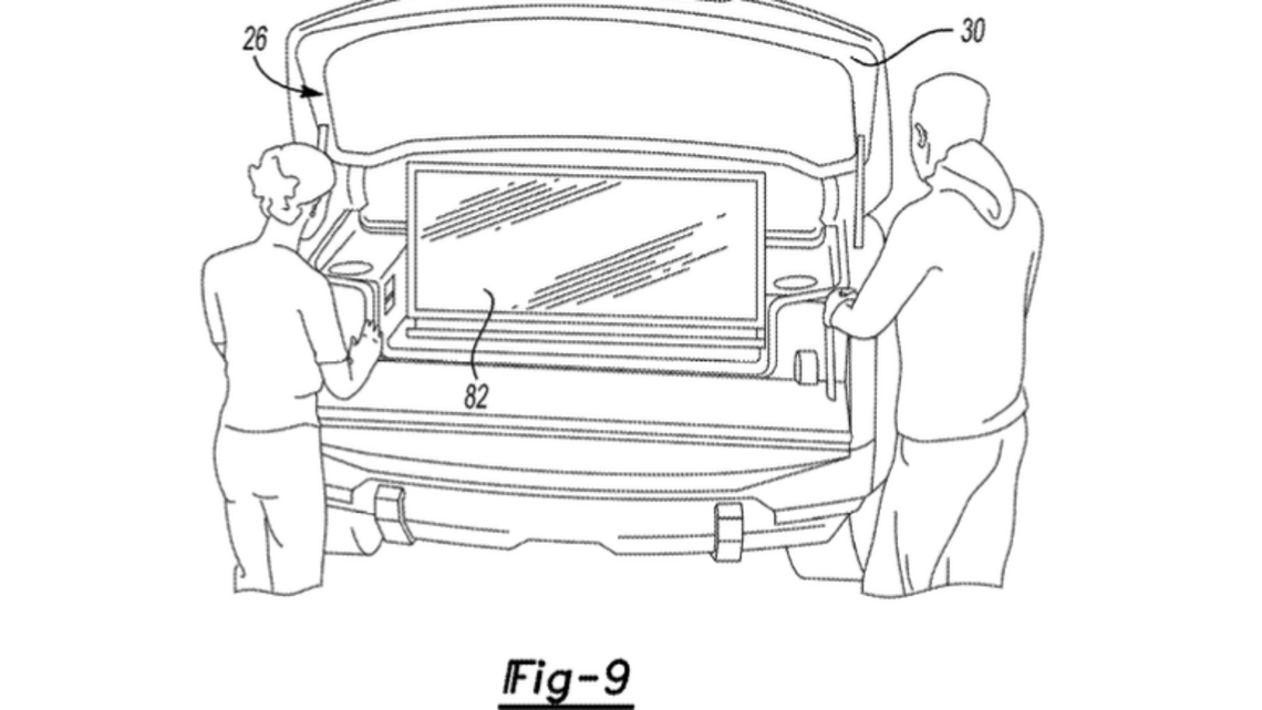 Ford's EV Truck Frunk Could Hide a Fold-Out Big Screen