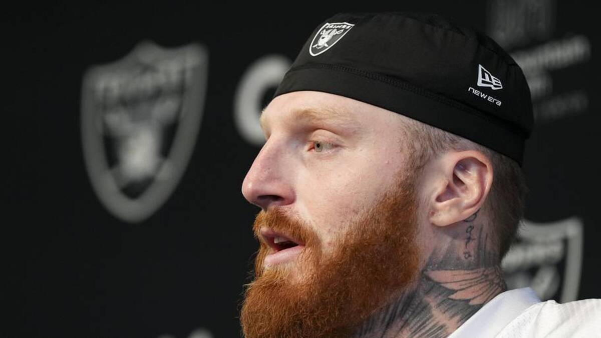 Jun 3, 2026; Henderson, NV, USA; Las Vegas Raiders defensive end Maxx Crosby (98) speaks during a news conference during organized team activities at Intermountain Health Performance Center. Mandatory Credit: Candice Ward-Imagn Images | Candice Ward-Imagn Images 