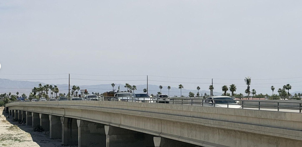 The Ramon Road Bridge connects Palm Springs and Cathedral City.