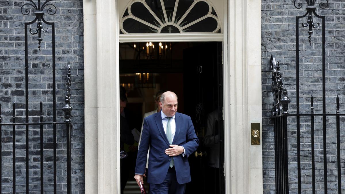 British Secretary of State for Defence Ben Wallace walks on Downing Street on the day of the last cabinet meeting before the summer recess, in London, Britain, July 18, 2023. REUTERS/Anna Gordon/File Photo