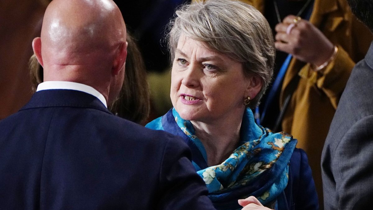 British Foreign Minister Yvette Cooper said in a statement Monday that the joint sanctions brought against Russia by Britain and the European Union send the message that Russia "cannot hide behind its use of these proxy groups" in cyberattacks across Europe. File Photo by Bonnie Cash/UPI