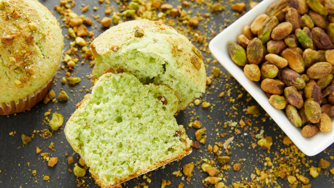 Greek Yogurt and Pistachios Team up for a Soft, Protein-Rich Muffin