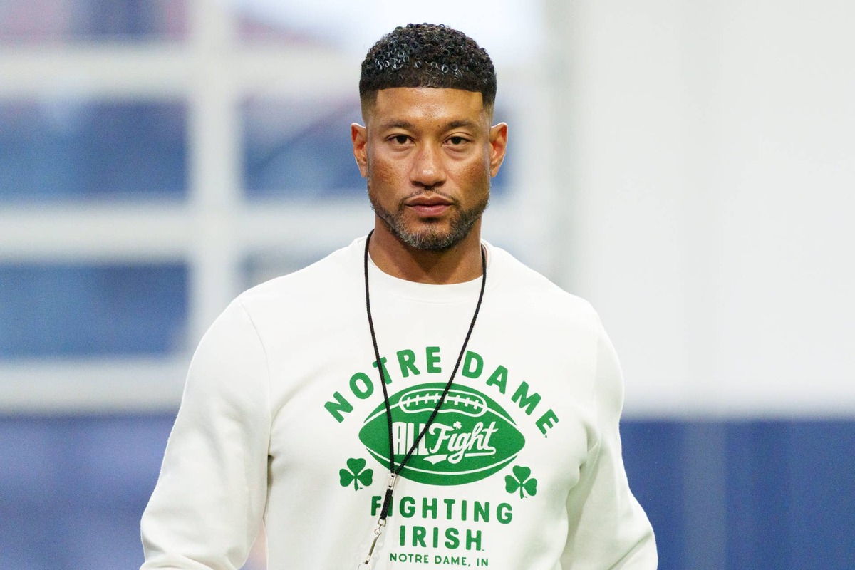  Notre Dame Fighting Irish head coach Marcus Freeman. MICHAEL CLUBB/SOUTH BEND TRIBUNE / USA TODAY NETWORK via Imagn Images