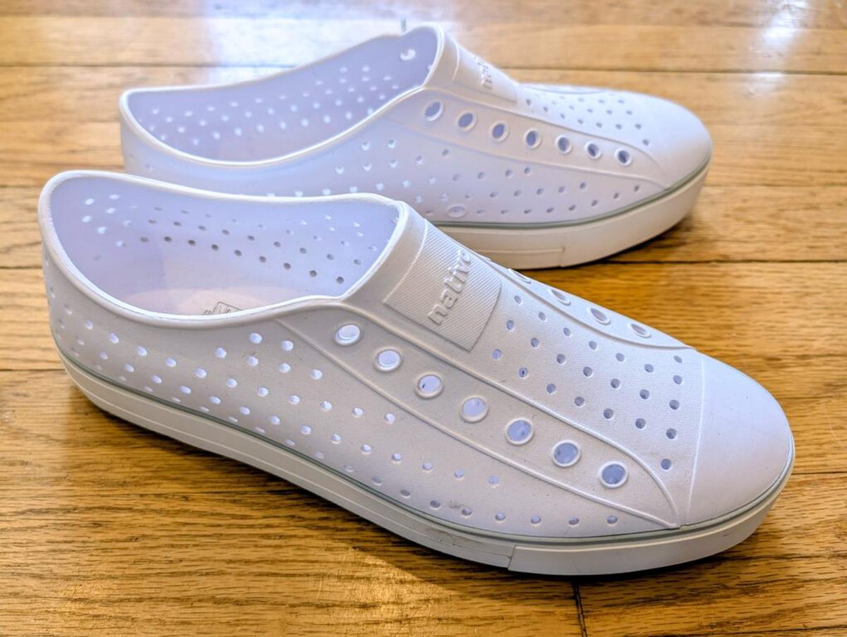  These Native Jefferson beach shoes drain fast and dry quickly. Photo credit: Cindy Richards 