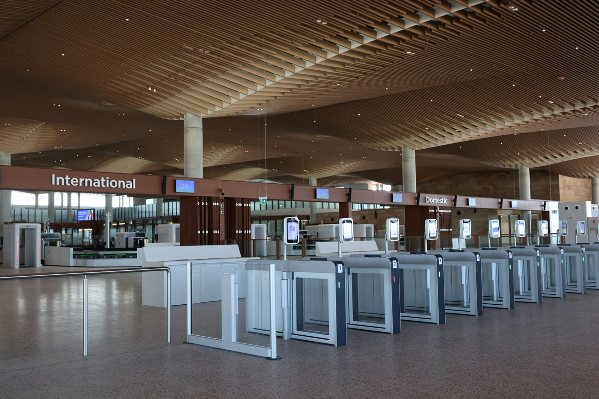 The departures hall at the new Western Sydney International Airport, after Qantas Airways and Jetstar announced they will launch commercial passenger services from the airport after its opening on October 25, in Luddenham, Western Sydney, Australia, June 10, 2026. REUTERS/Hollie Adams