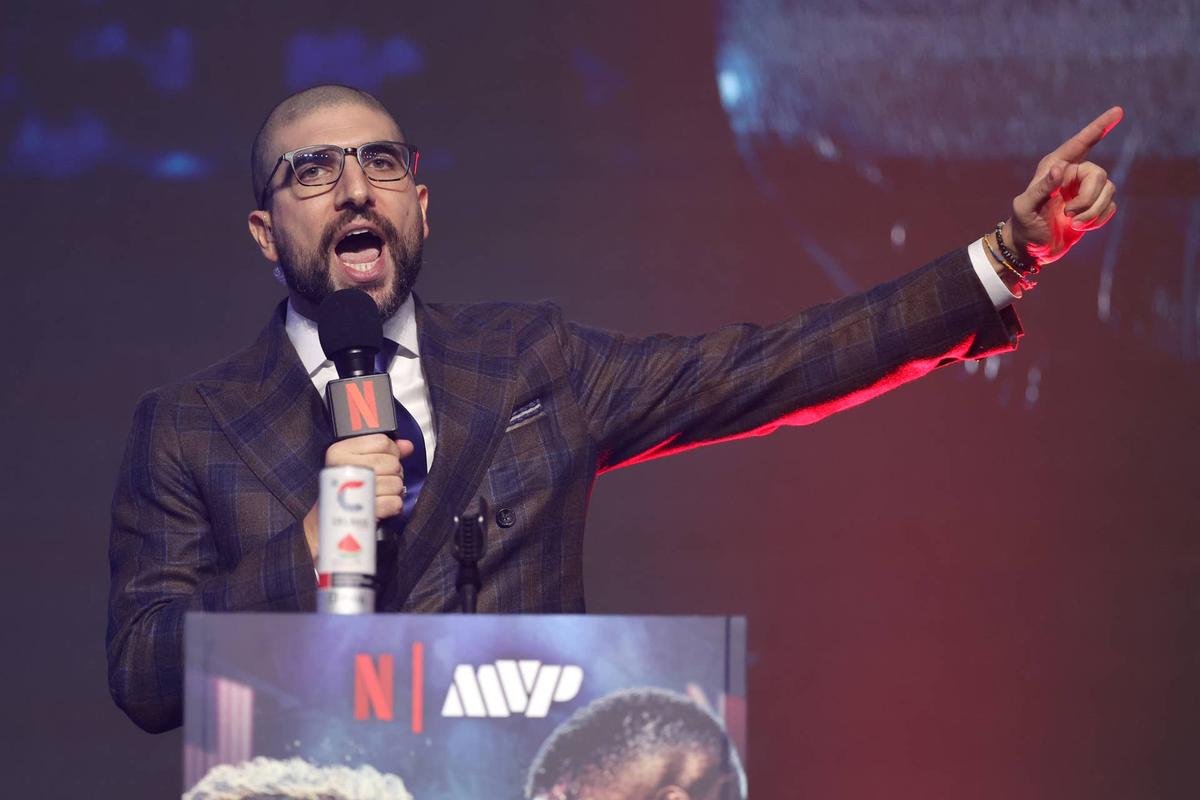  Ariel Helwani speaks during the press conference for Jake Paul v Anthony Joshua Megan Briggs/Getty Images