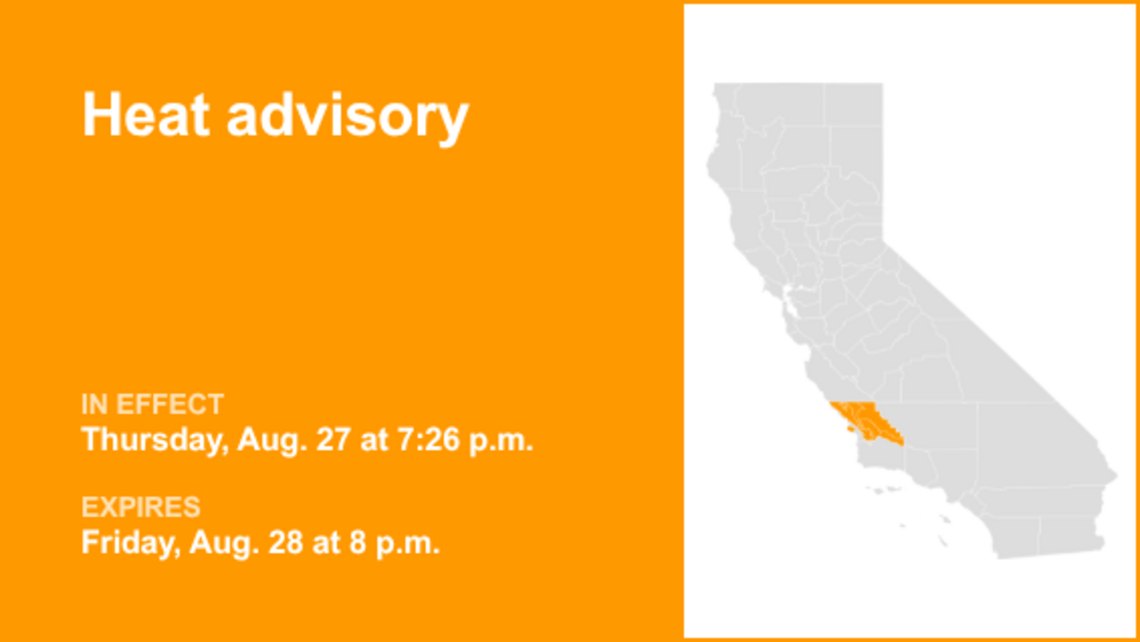 UPDATE: Central Coast under a heat advisory until Friday evening 